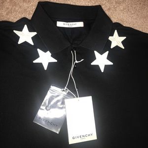 givenchy star polo black